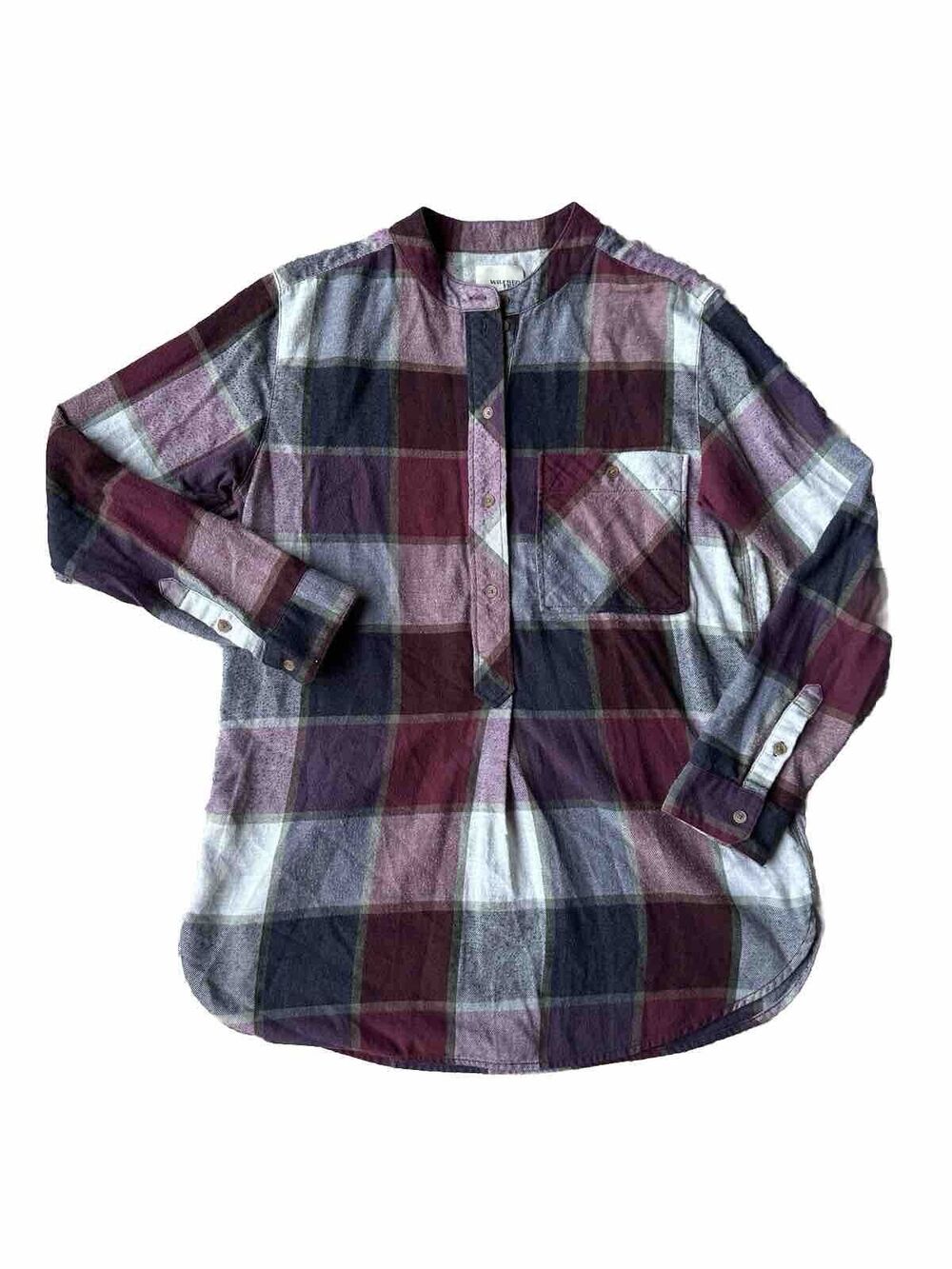 Aritzia Wilfred Free Plaid Flannel Pullover Shirt Womens S Long Sleeve Fall Wear